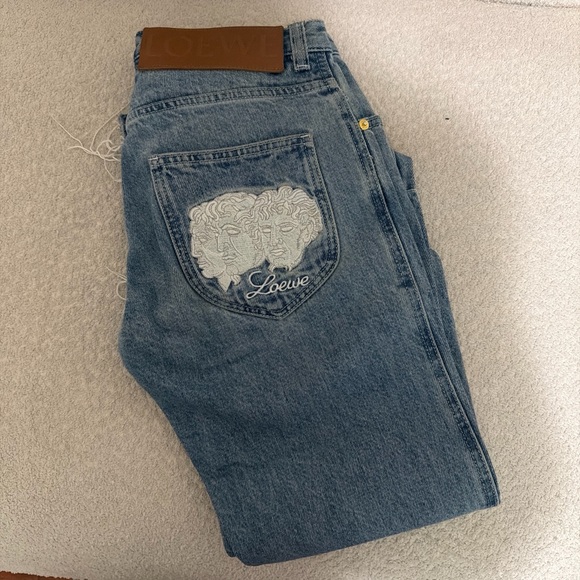 Loewe Light Blue Denim Jeans with Ivory Label - Picture 2 of 8